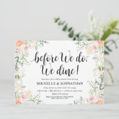 Garden Elegance Wedding Rehearsal Dinner Invites Kaart (Staand voorkant)