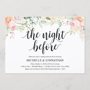 Garden Elegance Wedding Rehearsal Dinner Invites Kaart