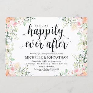 Garden Elegance Wedding Rehearsal Dinner Invites Kaart