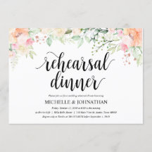 Garden Elegance Wedding Rehearsal Dinner Invites