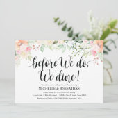 Garden Elegance Wedding Rehearsal Dinner Invites Kaart (Staand voorkant)