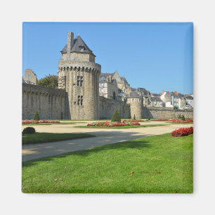 Garden en kasteel in Vannes in France Briefkaart M Magneet