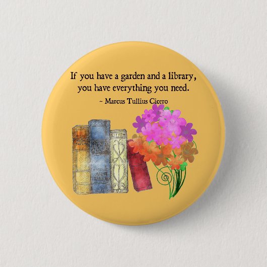 GARDEN EN LIBRARY RONDE BUTTON 5,7 CM (Voorkant)