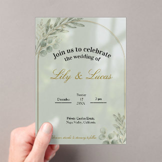Garden Estate Wedding Invitation – Acrylic Minimal Acryl Uitnodigingen