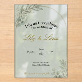 Garden Estate Wedding Invitation – Acrylic Minimal Acryl Uitnodigingen (Voorkant)