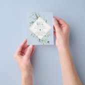 Garden Eucalyptus Greenery DUSTY BLUE Wedding Flyer (Hand)