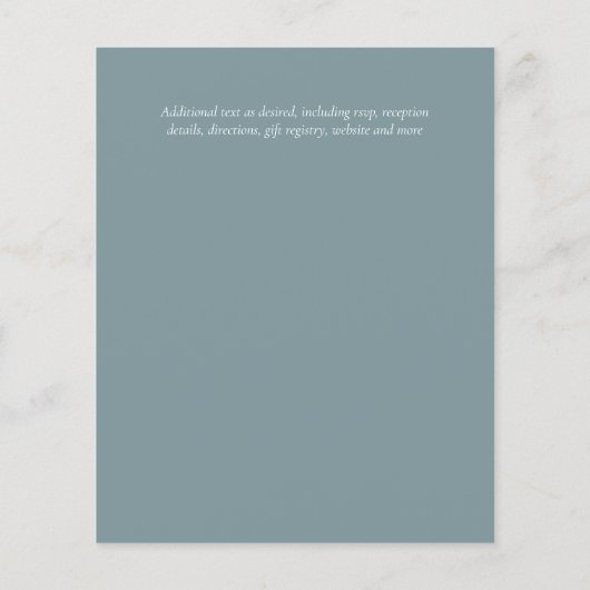 Garden Eucalyptus Greenery DUSTY BLUE Wedding Flyer (Achterkant)