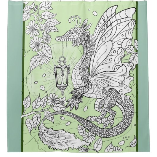Garden Faery Dragon Douchegordijn (Voorkant)