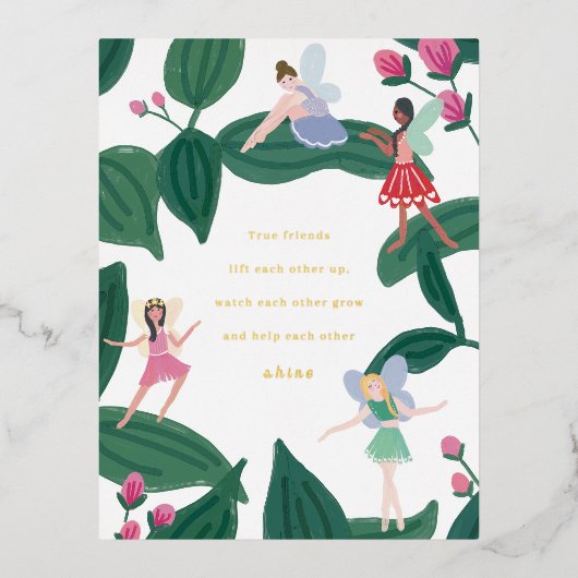 Garden Fairies Valentijn Folie Feestdagen Briefkaart (Voorkant)