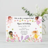 Garden Fairy Birthday Uitnodiging (Staand voorkant)