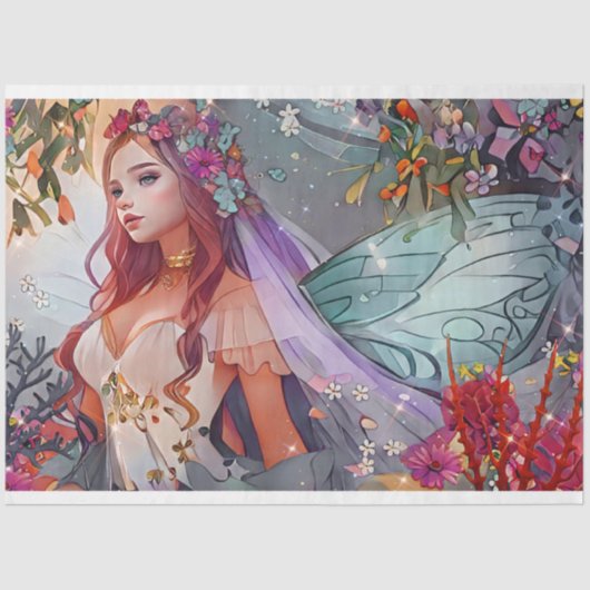 Garden Fairy Bride Tissuepapier (Voorkant)