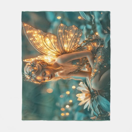 Garden Fairy Bright Sparkling Wings Fleece Deken (Voorkant)