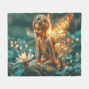 Garden Fairy Bright Sparkling Wings Fleece Deken