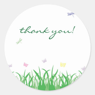 Garden Fairy Dank u voor de ronde label sticker