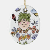 Garden Fairy Folk Art Baby Boy's Keramisch Ornament (Rechts)