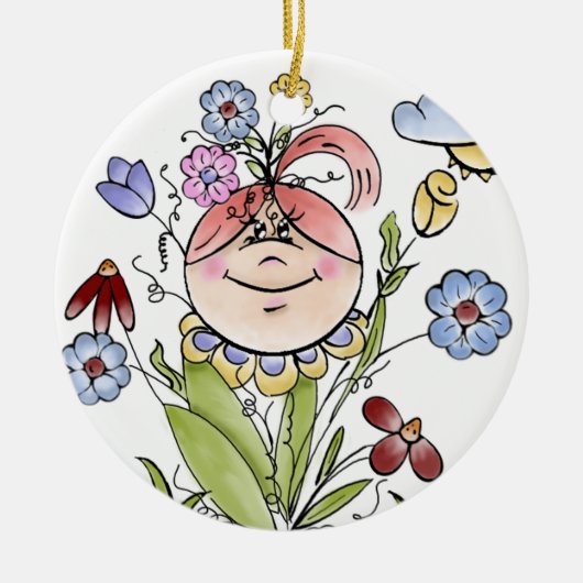 Garden Fairy Folk Art Keramisch Ornament (Voorkant)