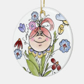 Garden Fairy Folk Art Keramisch Ornament (Links)