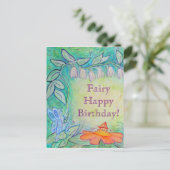 Garden Fairy Happy Birthday Custom Briefkaarten (Staand voorkant)