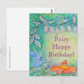 Garden Fairy Happy Birthday Custom Briefkaarten (Voorkant / Achterkant)