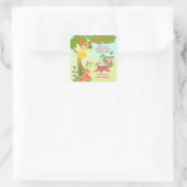 Garden Fairy met vrienden van het huisdier Verjaar Vierkante Sticker (Tas)