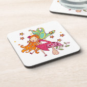 Garden Fairy op paddenstoel Bier Onderzetter (Linkerzijde)