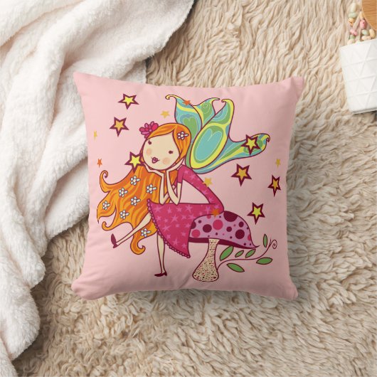 Garden Fairy op paddenstoel Kussen (Deken)