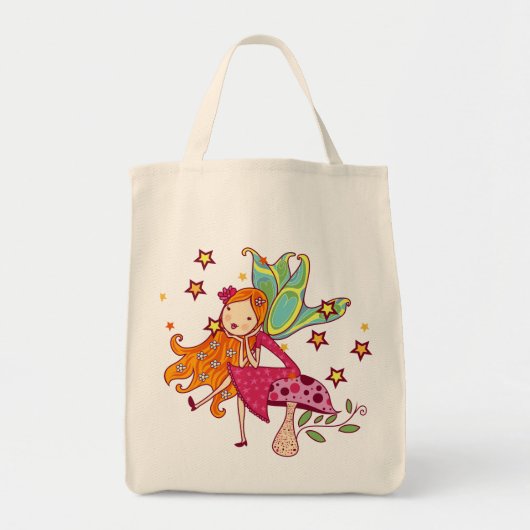 Garden Fairy op paddenstoel Tote Bag (Voorkant)