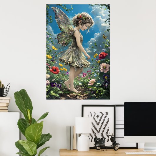 Garden Fairy Poster – Whimsical Fantasy Wall Art (Thuiskantoor)