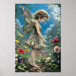 Garden Fairy Poster – Whimsical Fantasy Wall Art