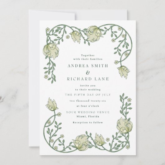 Garden Fairytale Wedding Invitations Kaart (Voorkant)