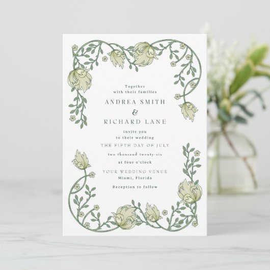 Garden Fairytale Wedding Invitations Kaart (Staand voorkant)
