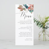 Garden Fall Wedding | Watercolor Berry Leaves Menu (Staand voorkant)