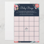 Garden Floral Baby Bingo Game Briefpapier (Voorkant / Achterkant)