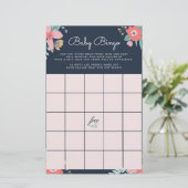 Garden Floral Baby Bingo Game Briefpapier (Staand voorkant)