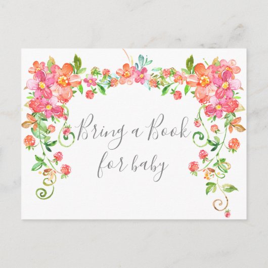 Garden Floral Berry Baby shower Book Kaart Library (Achterkant)