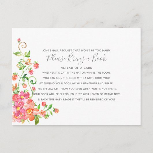 Garden Floral Berry Baby shower Book Kaart Library (Voorkant)