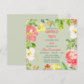 Garden Floral Border verjaardagsfeestje uitnodigin Kaart (Voorkant / Achterkant)