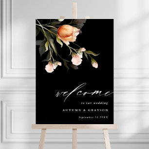 Garden Floral Bouquet Black Weddenschap Welkom Poster