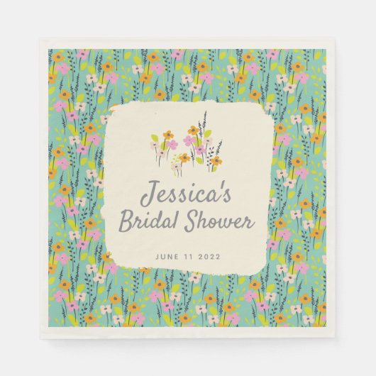  Garden Floral Bridal Shower Servet (Voorkant)