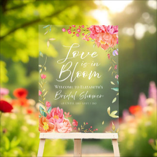 Garden Floral Bridal Shower Welcome Acrylic Sign Acryl Bord