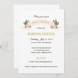 Garden Floral Crest Bridal Shower Kaart