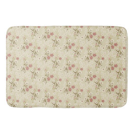 Garden Floral Delight in soft magenta and white Badmat