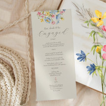 Garden Floral Engagement Party Menu