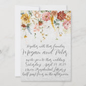 Garden Floral Fine Art Calligraphy Style Wedding Kaart (Voorkant)