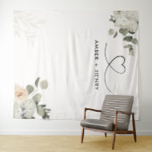 Garden Floral Heart Wedding Foto Achtergrond Wandkleed (In Situ (horizontaal))