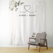 Garden Floral Heart Wedding Foto Achtergrond Wandkleed (In situ)