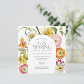 Garden Floral Hello Spring Open House Kaart (Staand voorkant)