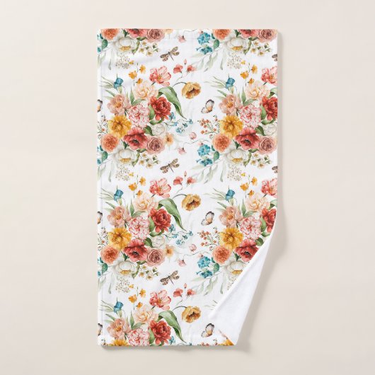 Garden Floral Pattern Bad Handdoek (Handdoek)