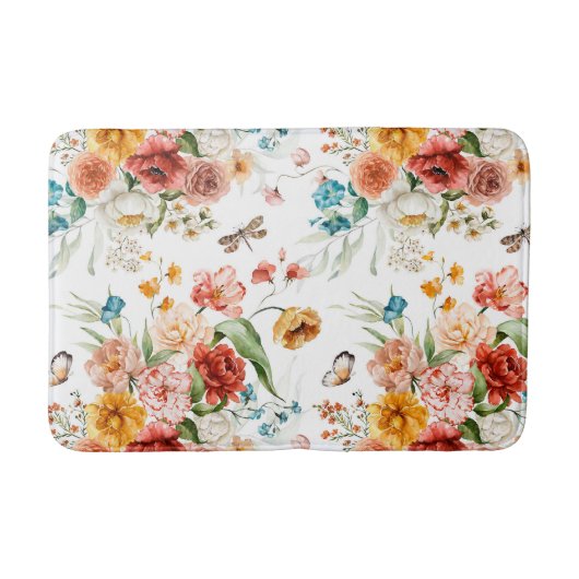 Garden Floral Pattern Badmat (Voorkant)