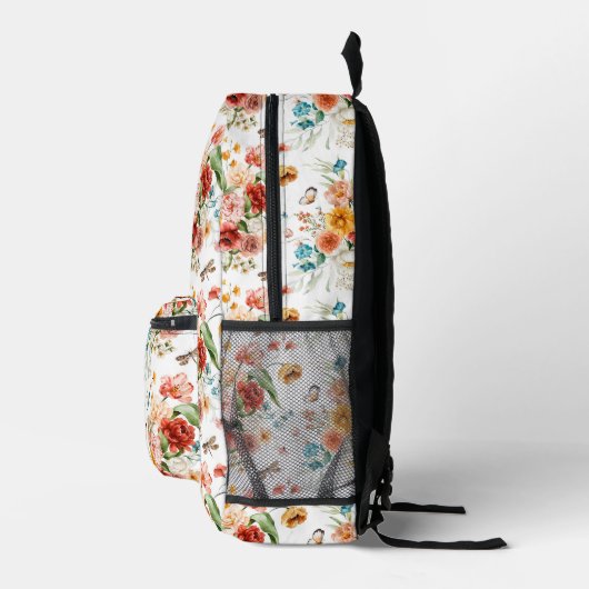 Garden Floral Pattern Bedrukte Rugzak (Rechts)